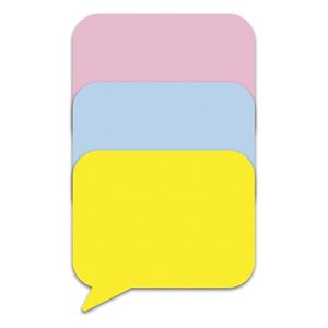 （まとめ） スリーエムジャパン ポストイット シルエットノート 強粘着 フキダシ四角2（ピンク・ネプチューンブルー・ウルトライエロー）【×50セット】