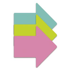 （まとめ） スリーエムジャパン ポストイット シルエットノート 強粘着 ヤジルシ2（アクア・ライトグリーン・ローズ）【×50セット】