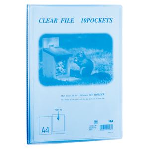 （まとめ） テージー マイホルダー A4 10ポケット ブルー【×50セット】