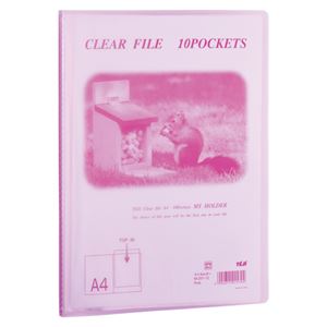 （まとめ） テージー マイホルダー A4 10ポケット ピンク【×50セット】