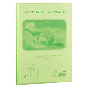 （まとめ） テージー マイホルダー A4 10ポケット ライトグリーン【×50セット】