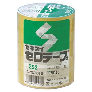 （まとめ） 積水 セロテープ 工業用 5巻入り 24mm×35m【×20セット】