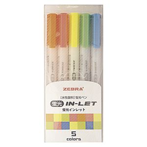 （まとめ） ゼブラ 蛍光ペン 蛍光インレット 5色セット（青・緑・黄・オレンジ・ピンク）【×50セット】