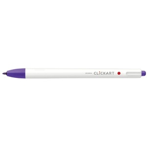 （まとめ） ゼブラ ノック式水性カラーペン クリッカート 紫 0.6mm 【×50セット】