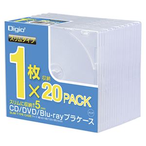 （まとめ） ナカバヤシ CDプラケース スリム 20枚パック【×20セット】