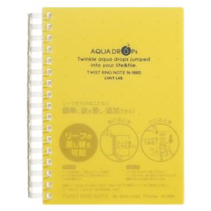 （まとめ） LIHIT LAB AQUA DROPs ツイストリング ノート A6 黄【×50セット】