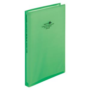 （まとめ） LIHIT LAB クリヤーブック 二つ折り 10ポケット 黄緑【×50セット】