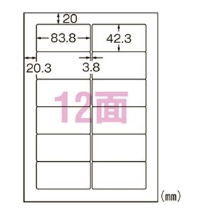 エーワン合同会社 スーパーエコノミー プリンタ用ラベル 12面 500枚入