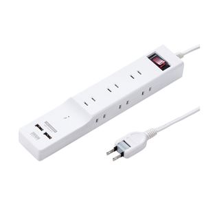 （まとめ） サンワサプライ 便利タップ 2P 9個口+USB2ポート付 2m【×2セット】