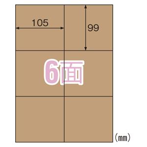 （まとめ） ヒサゴ クラフト紙ラベル ダークブラウン 6面 20枚入 【×5セット】