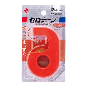 （まとめ） ニチバン 小巻セロテープカッター付 12mm クリムゾンレッド【×50セット】