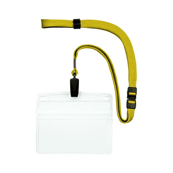 （まとめ） オープン工業 吊り下げ名札 クリップ式 ヨコ特大 1枚 黄【×50セット】