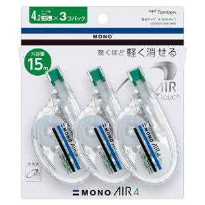 （まとめ） トンボ鉛筆 修正テープ モノエアー ヨコ引き4 3個パック【×20セット】