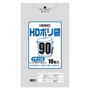 （まとめ） シモジマ HDゴミ袋 ナチュラル 90L 10枚入【×50セット】