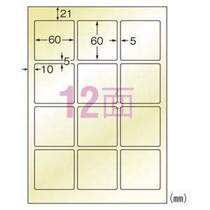 （まとめ） エーワン ラベルシールIJ 水に強い光沢フィルム ゴールド 12面 3枚入 【×5セット】