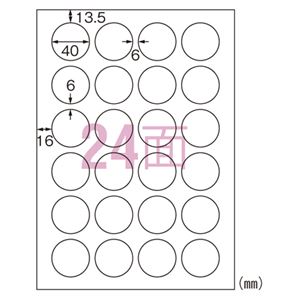 （まとめ） エーワン IJ超耐水ラベルシール マット紙 A4 24面 丸型 20枚入 【×5セット】