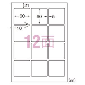 （まとめ） エーワン IJ超耐水ラベルシール 光沢紙 A4 12面 四辺余白付 10枚入 【×5セット】