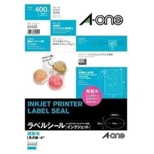 （まとめ） エーワン 超耐水光沢紙 40面 楕円型 10シート入【×5セット】