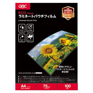 （まとめ） GBC ECOパウチフィルム 75μ A4 100枚入【×5セット】