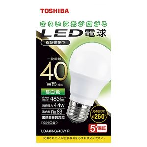 （まとめ） 東芝 LED電球 E26 40W 全方向タイプ 昼白色【×5セット】