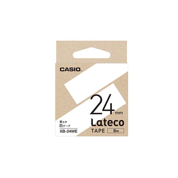 （まとめ） カシオ ラベルライター Lateco専用詰替用テープ 白に黒文字 24mm 【×3セット】