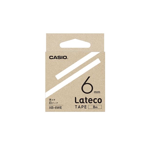 （まとめ） カシオ ラベルライター Lateco 詰め替え用テープ 6mm 白テープ 黒文字 【×5セット】