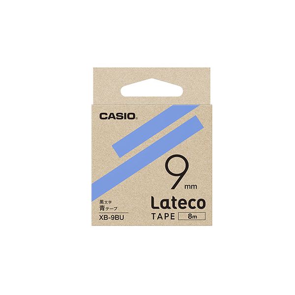 （まとめ） カシオ ラベルライター Lateco 詰め替え用テープ 9mm 青テープ 黒文字 【×5セット】