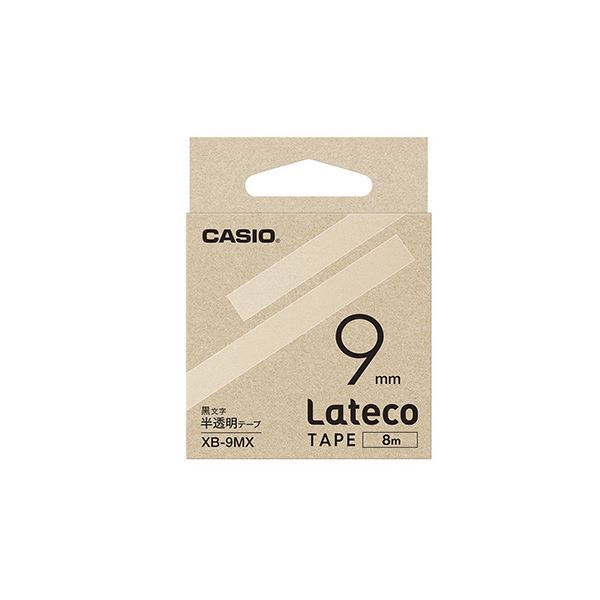 （まとめ） カシオ ラベルライター Lateco 詰め替え用テープ 9mm 半透明テープ 黒文字 【×5セット】