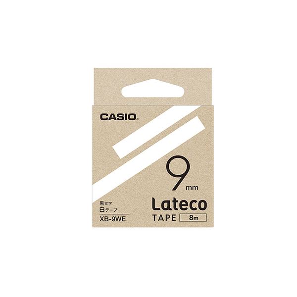 （まとめ） カシオ ラベルライター Lateco 詰め替え用テープ 9mm 白テープ 黒文字 【×5セット】