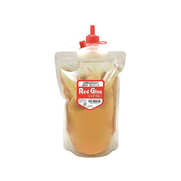 （まとめ） 不易糊工業 レッドグルー 補充用 省ゴミパック 650ml 【×10セット】