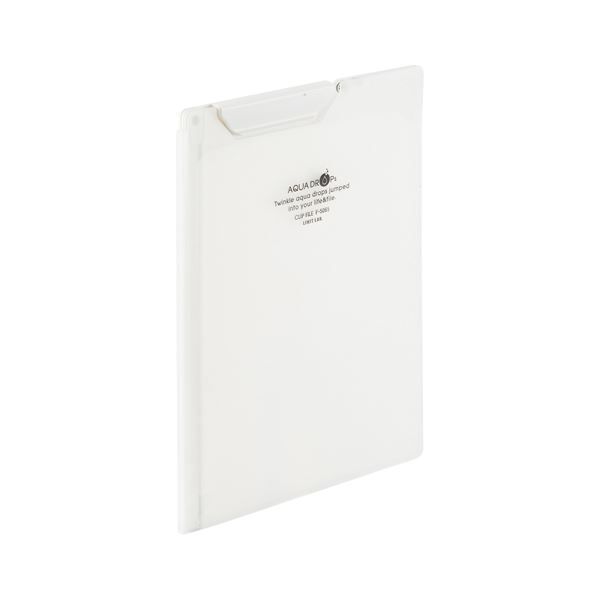 （まとめ） LIHIT LAB AQUA DROPs クリップファイル A5 タテ型 乳白 【×10セット】