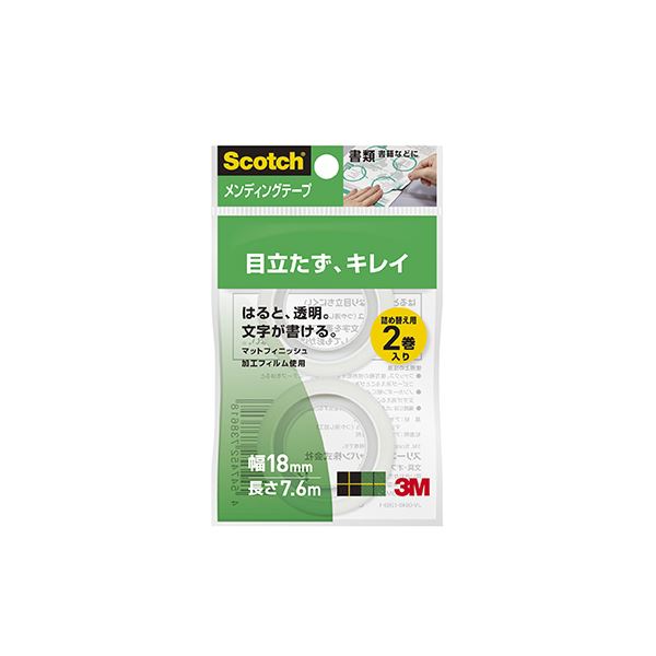 （まとめ） スリーエムジャパン メンディングテープ詰替え用2巻入 幅18mm×長7.6m 巻芯径25mm 【×20セット】