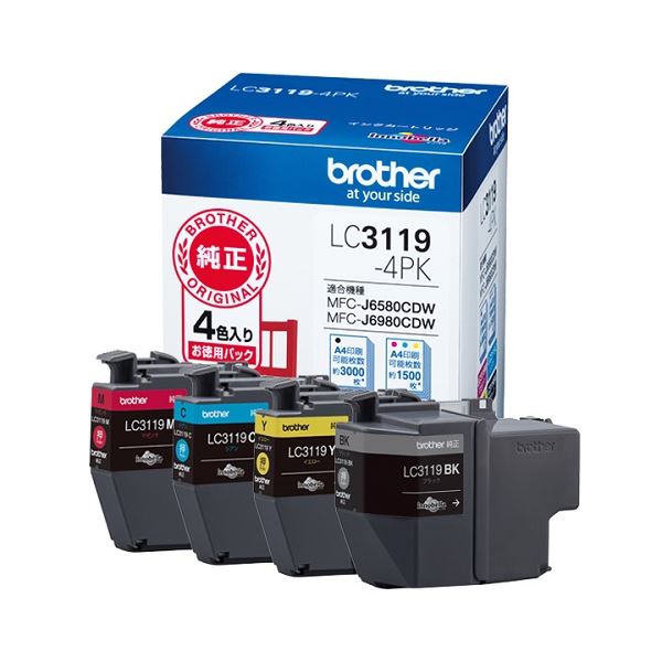 BROTHER(ブラザー) 純正 インクカートリッジ 4色パック LC3119-4PK