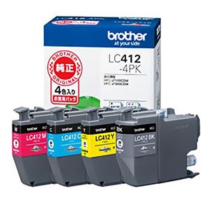 【純正】 ブラザー インクカートリッジ 4色パック LC412-4PK