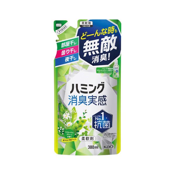 （まとめ） 花王 ハミング消臭実感 つめかえ用 380ml 【×5セット】