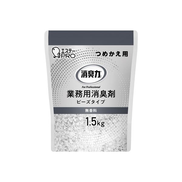 （まとめ） エステー 消臭力業務用ビーズタイプ大容量つめかえ1.5kg無香料 【×2セット】