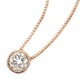 ダイヤモンド ネックレス 一粒 0.15ct K18 ピンクゴールド Nudie Heart Plus（ヌーディーハートプラス） 人気の覆輪留 ペンダント - 縮小画像1