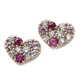 ダイヤモンド ルビー ピンクサファイア ピアス K18 ピンクゴールド マルチカラー天然石 ハートパヴェピアス ハートパヴェ - 縮小画像1