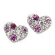 ダイヤモンド ルビー ピンクサファイア ピアス K18 ホワイトゴールド マルチカラー天然石 ハートパヴェピアス ハートパヴェ - 縮小画像1