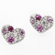 ダイヤモンド ルビー ピンクサファイア ピアス K18 ホワイトゴールド マルチカラー天然石 ハートパヴェピアス ハートパヴェ - 縮小画像3