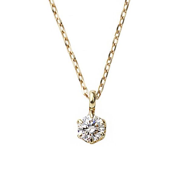 ダイヤモンド ネックレス 一粒 K18 ピンクゴールド 0.1ct ダイヤネックレス シンプル ペンダント