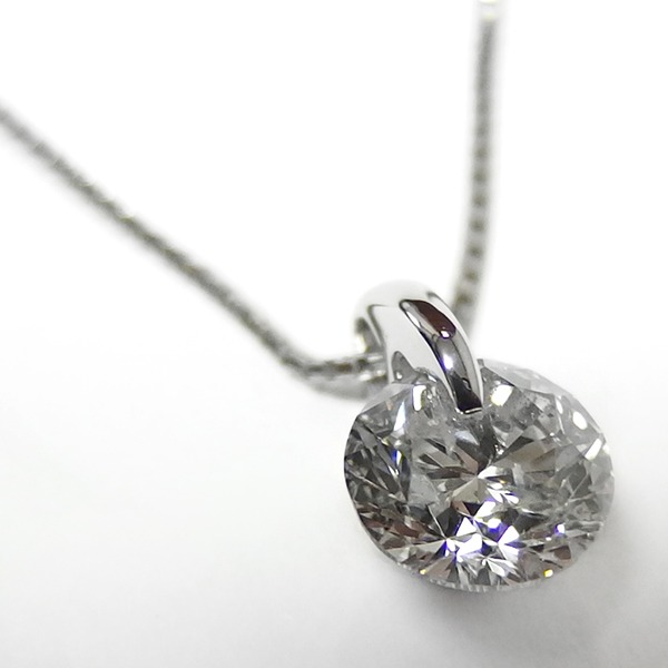 ダイヤモンドペンダント/ネックレス 一粒 1カラット プラチナ Pt900 大粒 1ct ダイヤネックレス 一点留 Hカラー SI2 Good 鑑定書付き