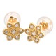K10イエローゴールド 天然ダイヤモンドピアス ダイヤ0.08ct フラワーモチーフ - 縮小画像1