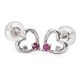 ピアス ダイヤモンド ルビー K10 ホワイトゴールド ダイヤ0.02ct ハートモチーフ - 縮小画像1