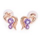 アメジスト ピアス K18 ピンクゴールド ハートモチーフ シリコン製ダブルロックキャッチ仕様 - 縮小画像1