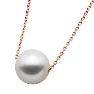 アコヤ真珠 ネックレス パールネックレス K18 ピンクゴールド 花珠クラス 約8mm 約8ミリ珠 40cm 長さ調節可能(アジャスター付き) あこや真珠 パール 本真珠 商品写真1