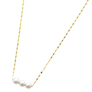 アコヤ真珠 ネックレス パールネックレス K18 イエローゴールド 約5mm 約5ミリ珠 3個 あこや真珠 ペンダント シンプル パール 本真珠 商品写真2