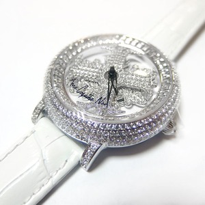 アンコキーヌ ネオ 40mm バイカラー ミニクロス シルバーベゼル インナーベゼルクリアー ホワイトベルト アルバ 正規品(腕時計・グルグル時計) 商品写真2