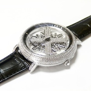 アンコキーヌ ネオ 45mm バイカラー ミニクロス シルバーベゼル インナーベゼルブラック ブラックベルト アルバ 正規品(腕時計・グルグル時計) 商品写真2