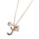 イニシャル ネックレス ダイヤモンド ネックレス 一粒 0.01ct K18 ゴールド 文字 F ダイヤネックレス ペンダント - 縮小画像1